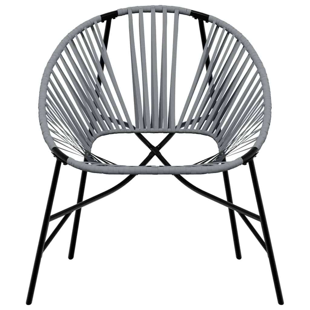 vidaXL Gartenstuhl in Ei-Form Schwarz und Hellgrau Poly Rattan