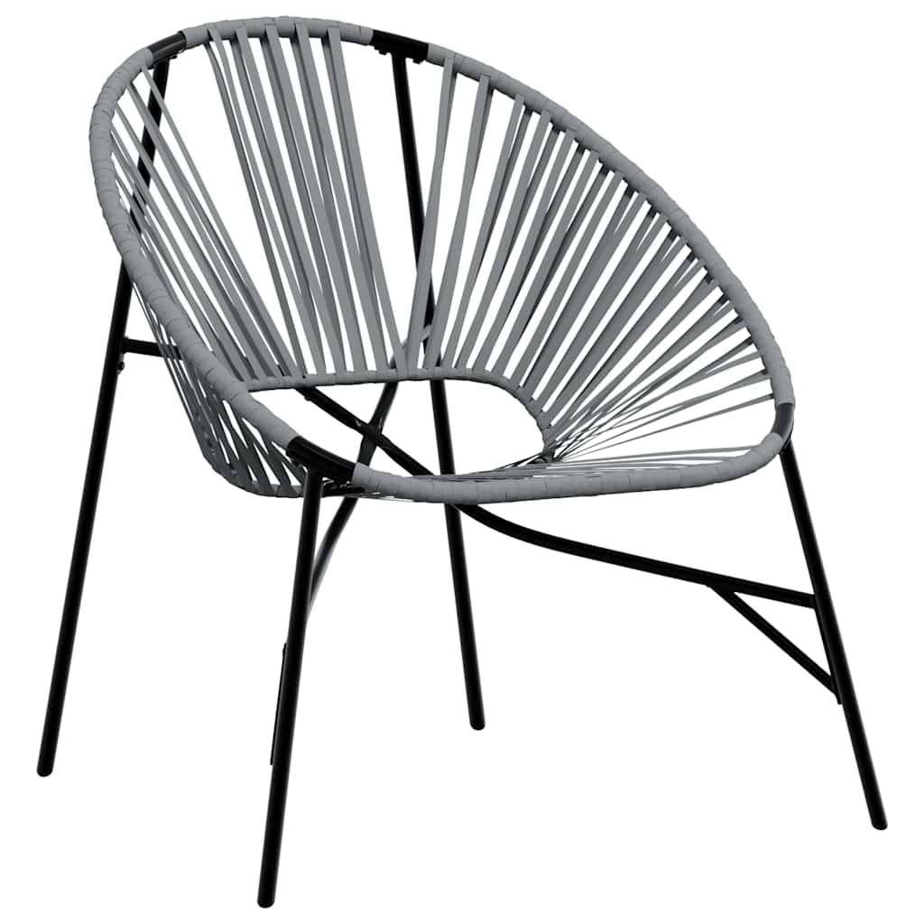 vidaXL Gartenstuhl-Set 3-tlg. Schwarz und Hellgrau Poly Rattan