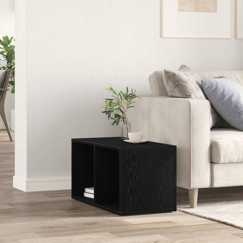 vidaXL LP-Aufbewahrungsbox Schwarz Eichen-Optik 71x34x36cm