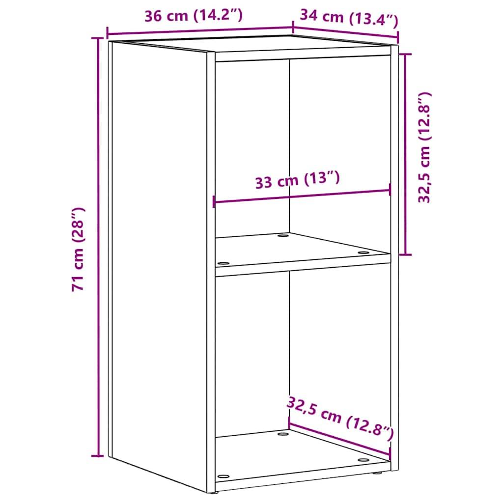 vidaXL LP-Aufbewahrungsbox Schwarz Eichen-Optik 71x34x36cm