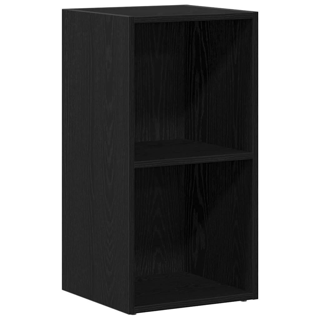 vidaXL LP-Aufbewahrungsbox Schwarz Eichen-Optik 71x34x36cm