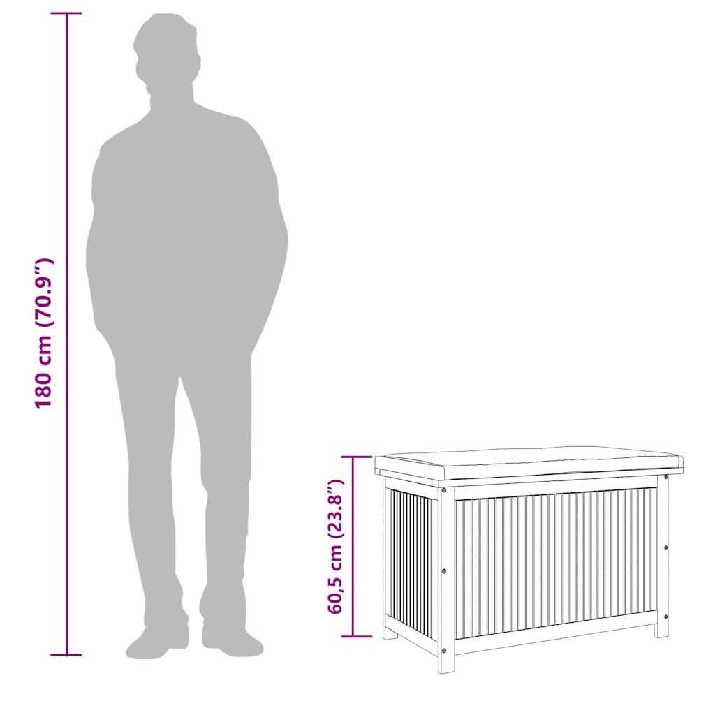 vidaXL Outdoor-Kissenbox 90x50x60,5 cm Massivholz Akazie