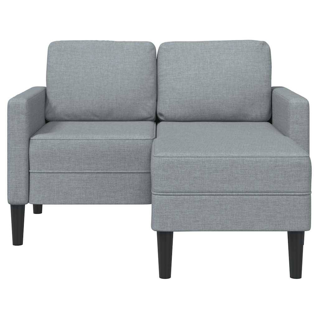 vidaXL 2-Sitzer-Sofa mit Chaiselongue L-Form Hellgrau 125 cm Stoff