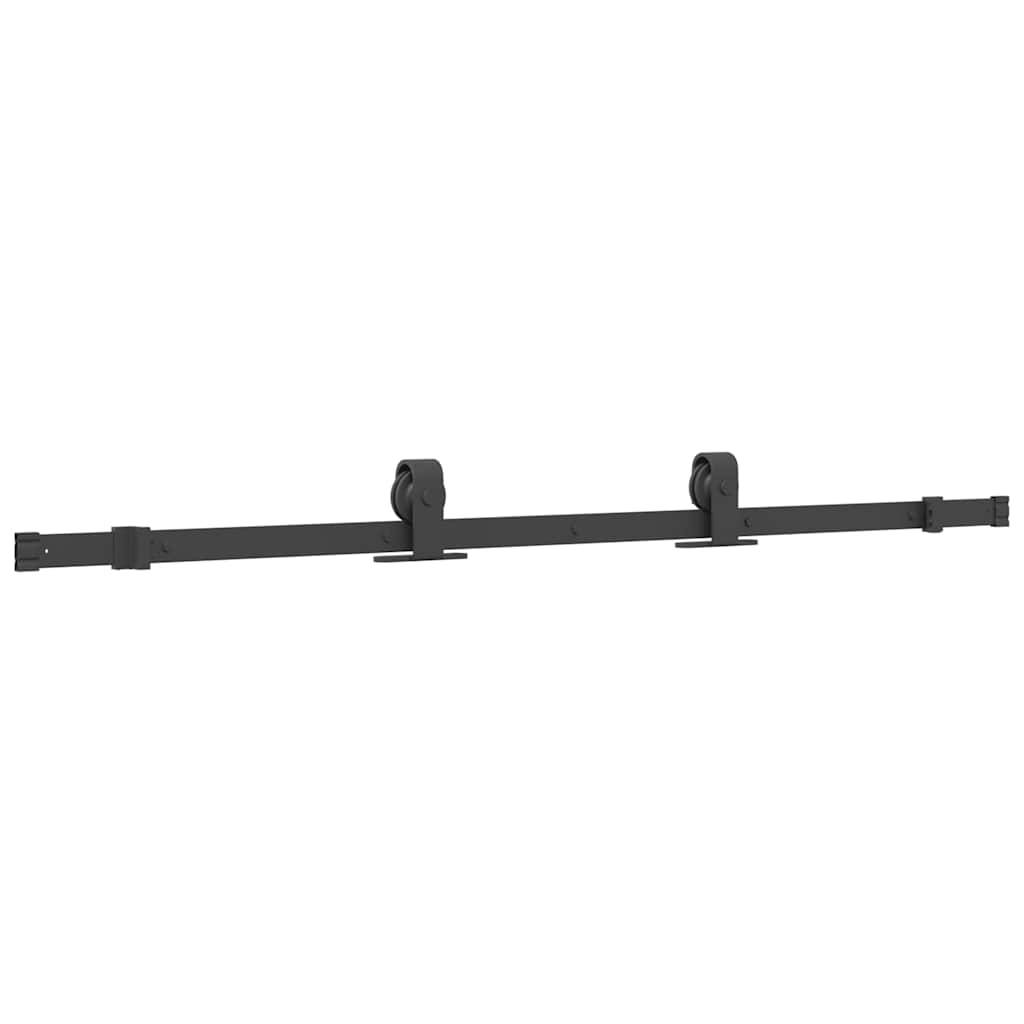 vidaXL Schiebetür mit Beschlag Schwarz 76x205 cm ESG-Glas