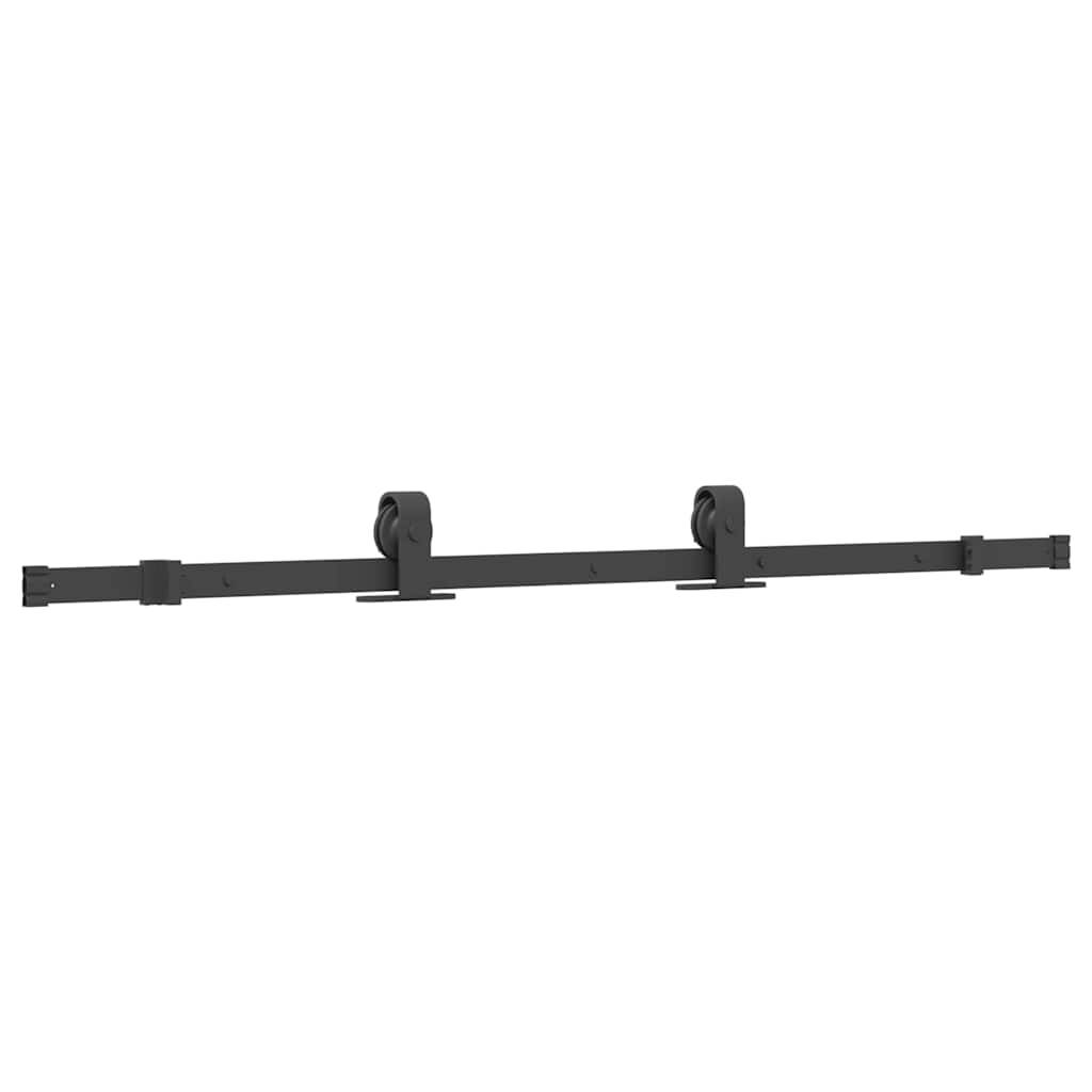 vidaXL Schiebetür mit Beschlag Schwarz 76x205 cm ESG-Glas
