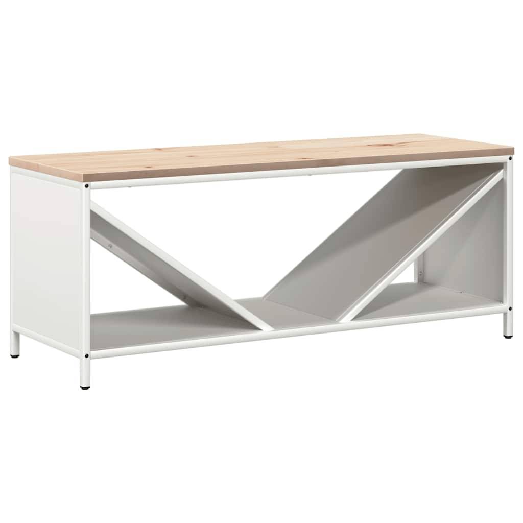 vidaXL Brennholzregal mit Holzplatte Weiß 100,5x35,5x40 cm