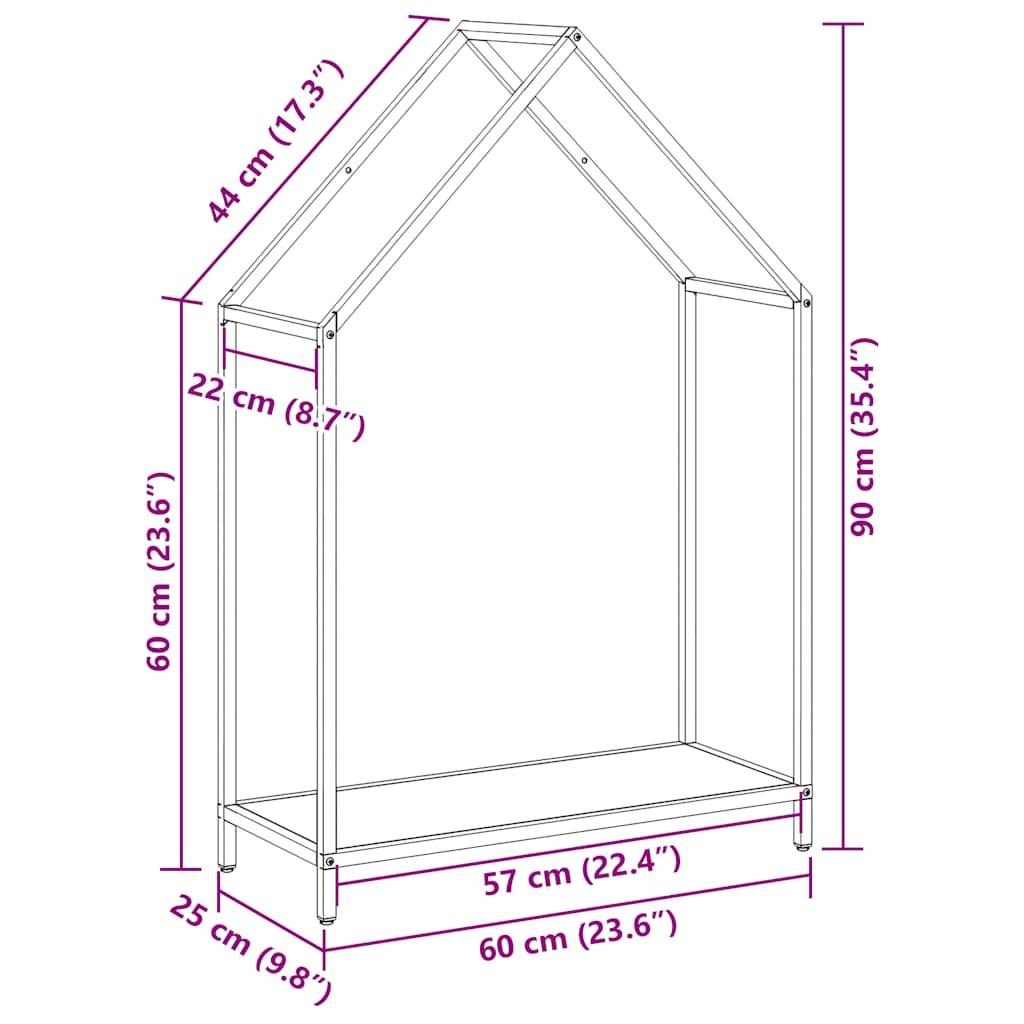 vidaXL Brennholzregal Anthrazit 60x25x90 cm Kaltgewalzter Stahl