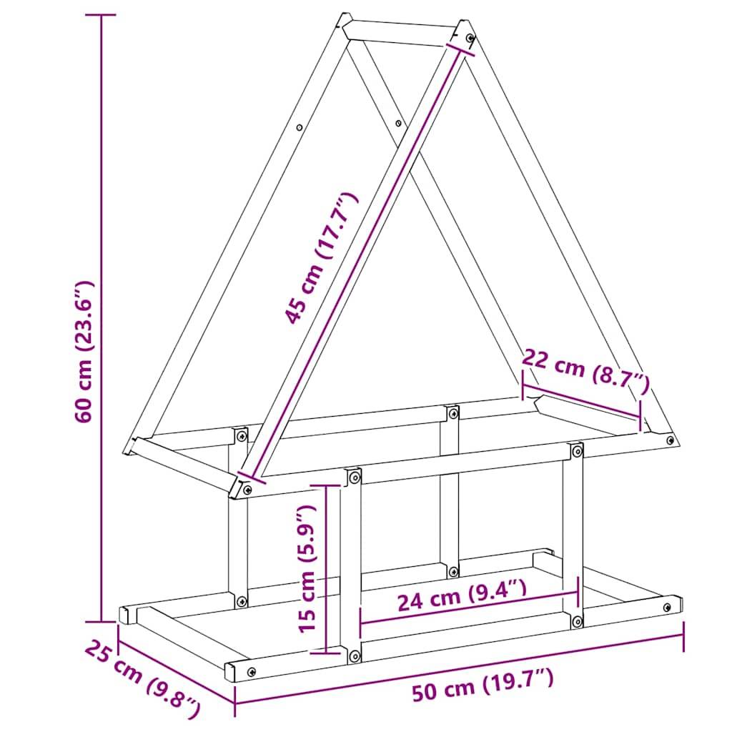 vidaXL Brennholzregal Olivgrün 50x25x60 cm Kaltgewalzter Stahl