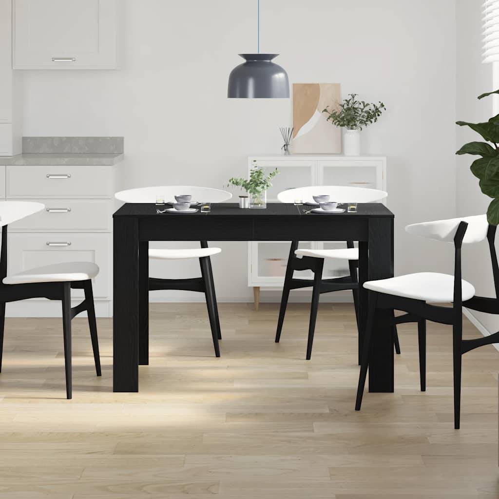 vidaXL Esstisch Schwarz Eichen-Optik 120x60x76 cm Holzwerkstoff