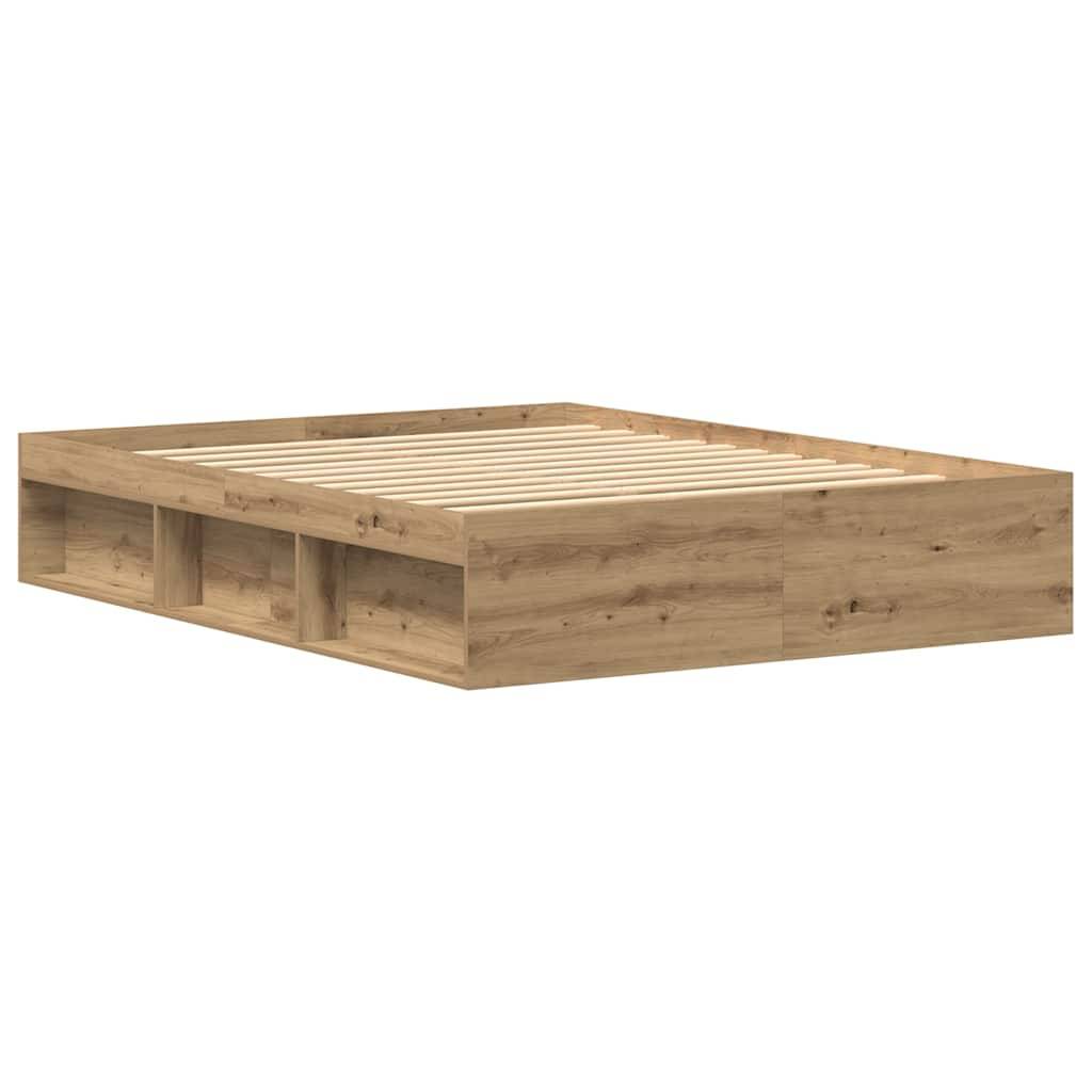 vidaXL Bettgestell ohne Matratze Artisan-Eiche 150x200cm Holzwerkstoff