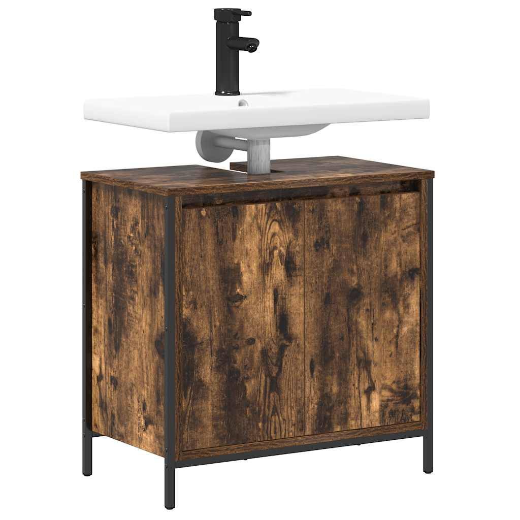 vidaXL Waschbeckenunterschrank Räuchereiche 60x34,5x60 cm