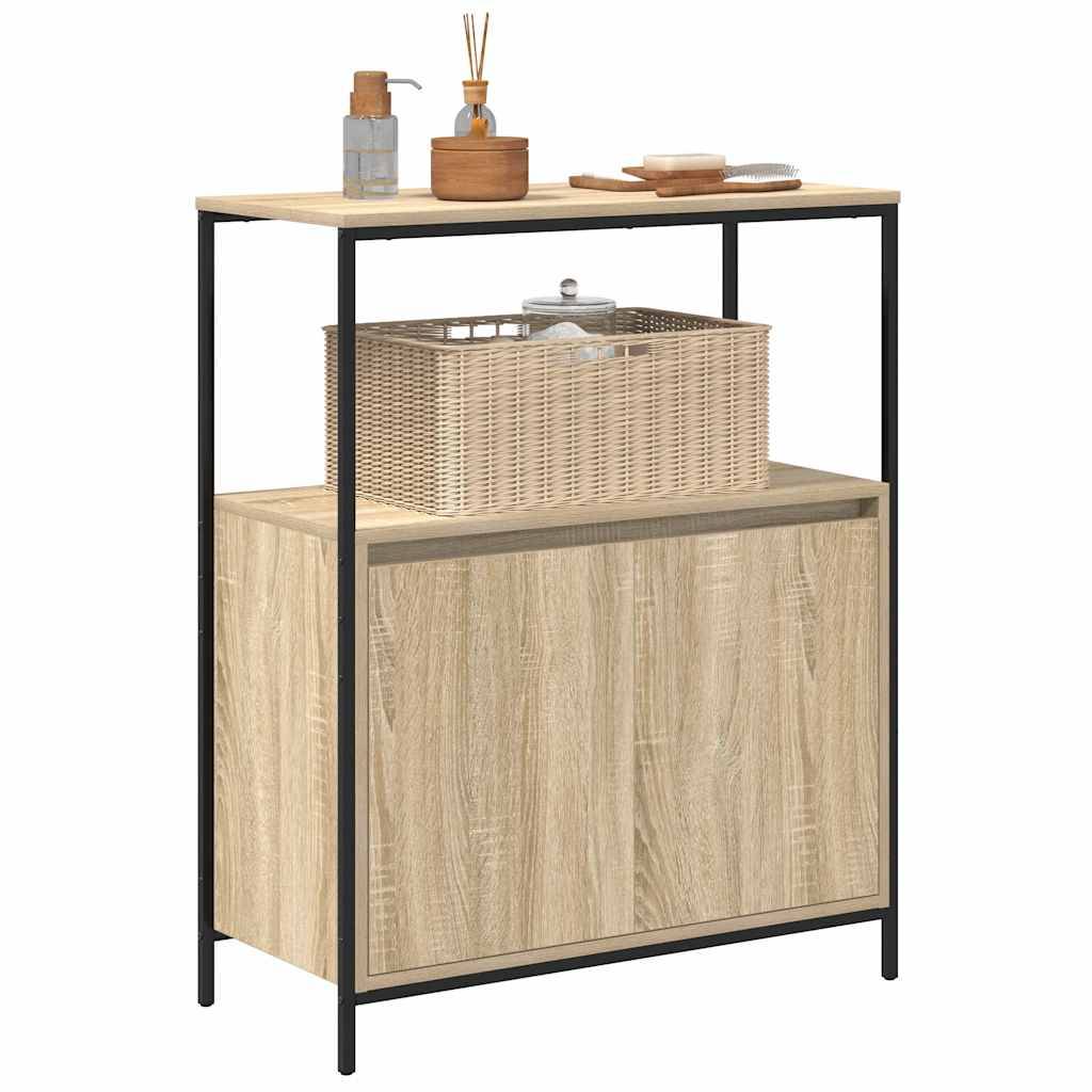 vidaXL Badschrank mit Regalen Sonoma-Eiche 76,5x35x95 cm