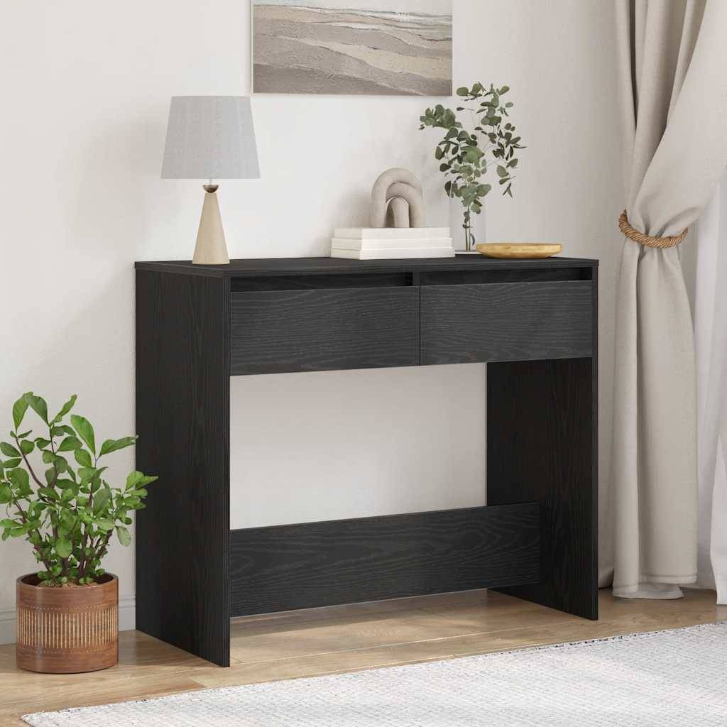 vidaXL Konsolentisch Schwarz Eichen-Optik 89x41x76,5 cm Holzwerkstoff
