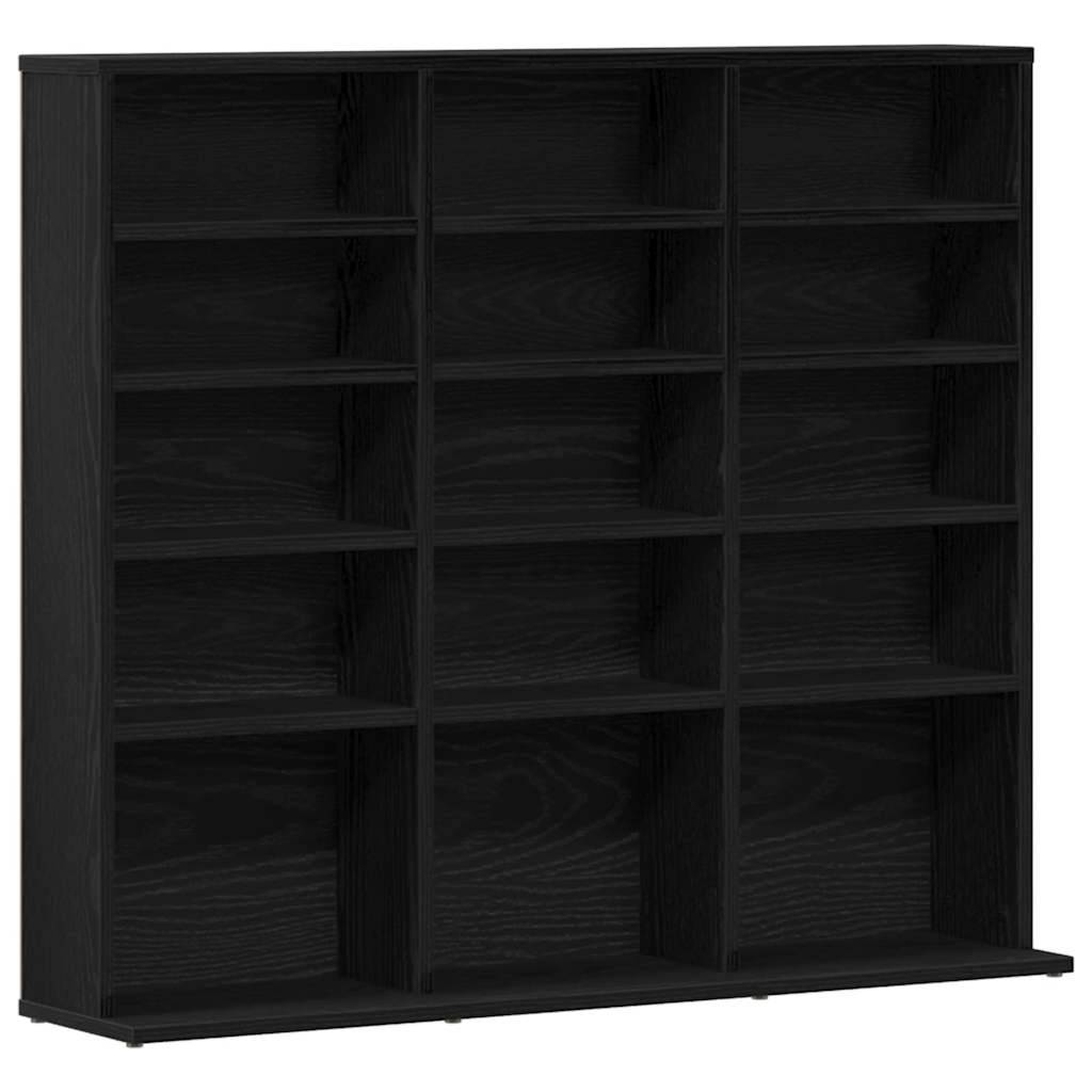 vidaXL CD-Schrank Schwarz Eichen-Optik 100,5x23x89,5 cm Holzwerkstoff