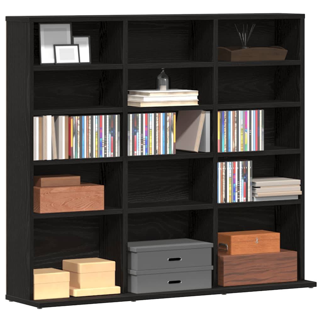 vidaXL CD-Schrank Schwarz Eichen-Optik 100,5x23x89,5 cm Holzwerkstoff