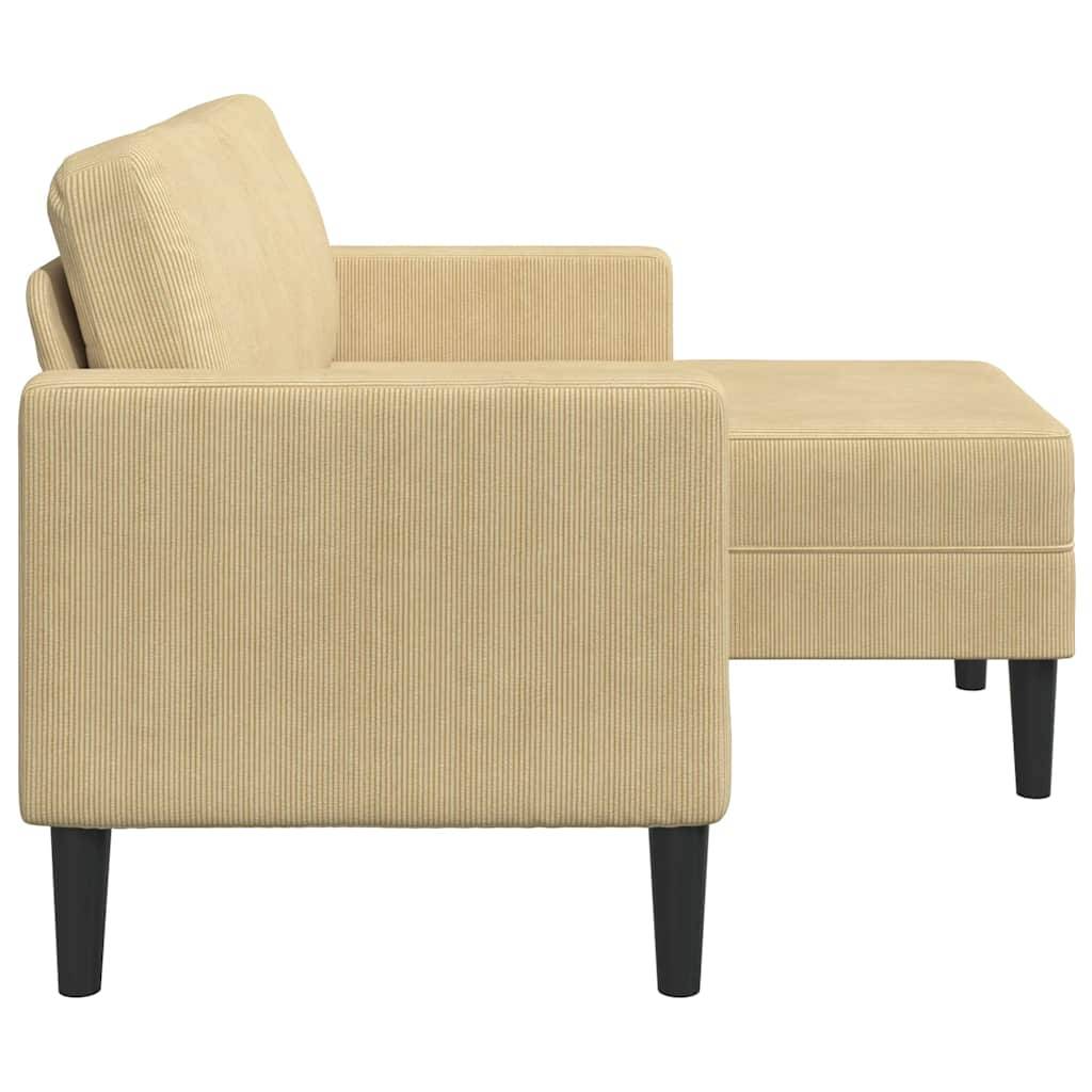 vidaXL 2-Sitzer-Sofa mit Chaiselongue L-Form Graugrün 125 cm Leinen