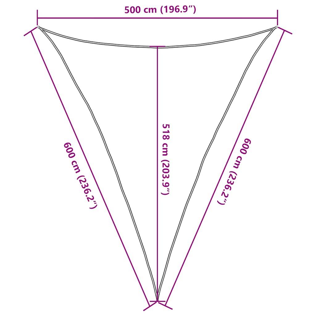 vidaXL Sonnensegel 160 g/m² Dreieckig Gelb 5x6x6 m HDPE
