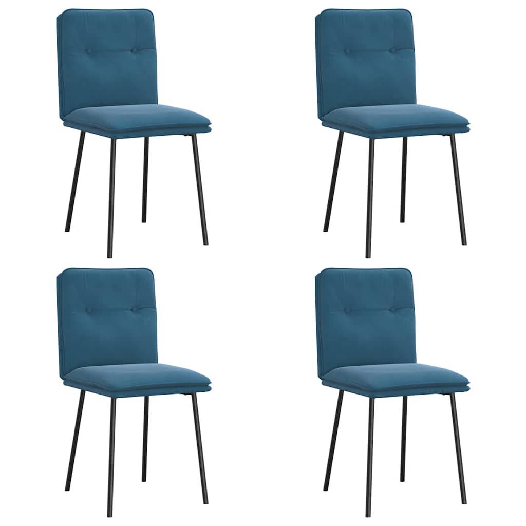 vidaXL Esszimmerstühle 4 Stk. Blau Samt