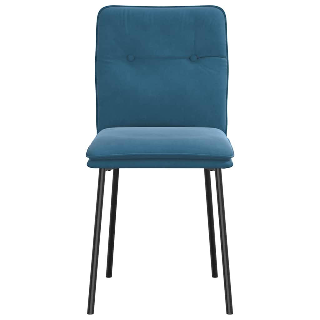 vidaXL Esszimmerstühle 4 Stk. Blau Samt
