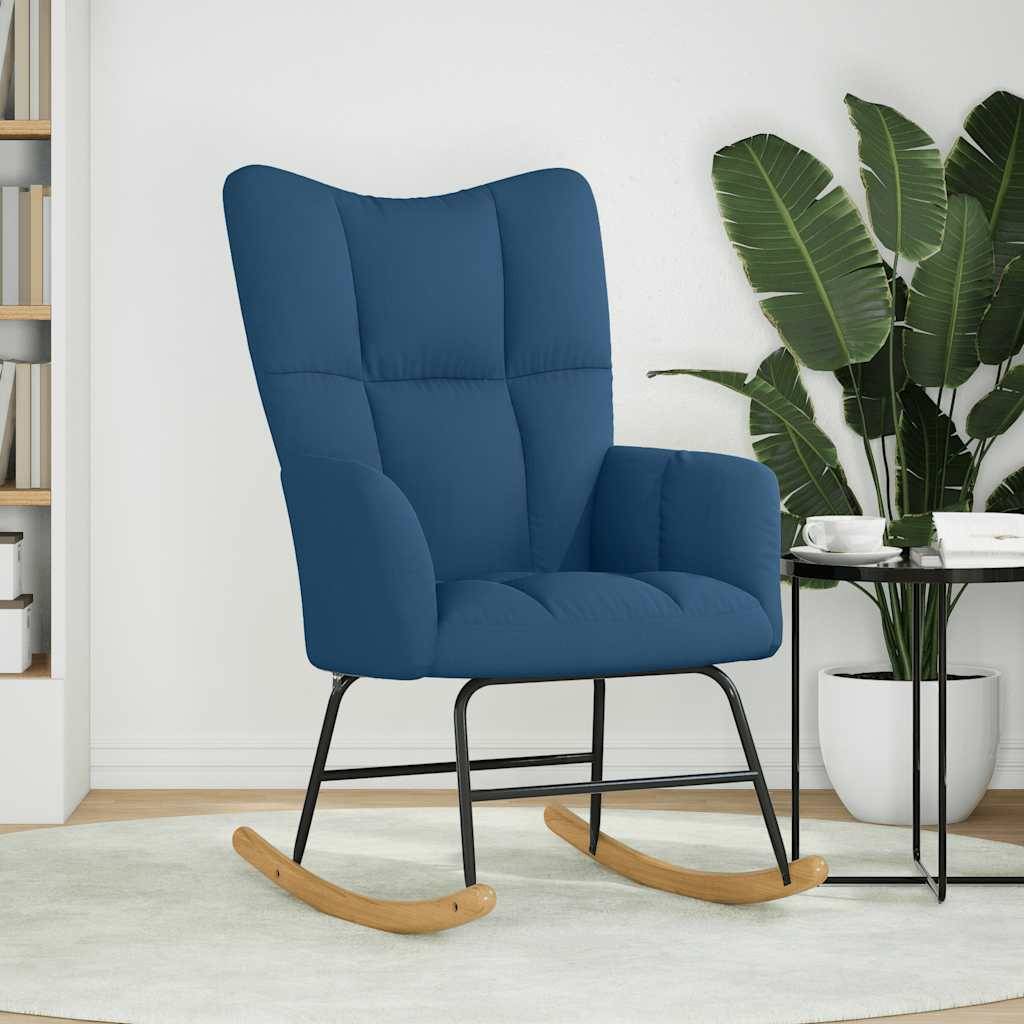 vidaXL Schaukelstuhl Blau Stoff