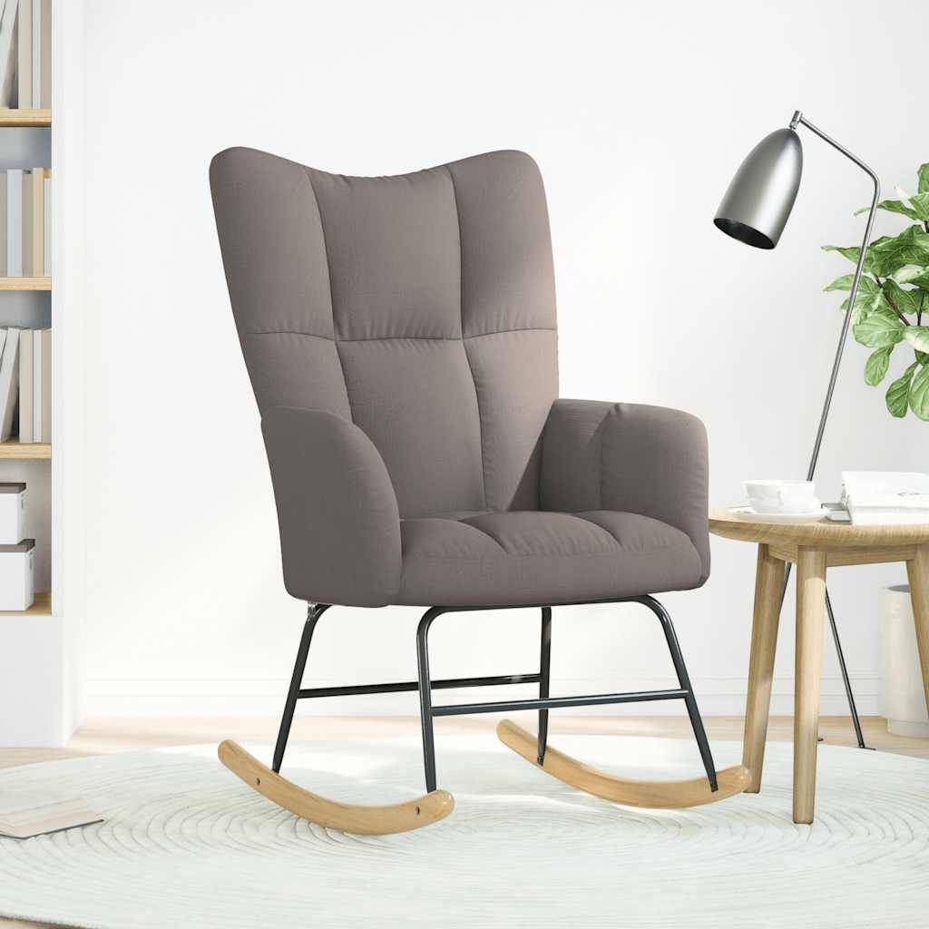 vidaXL Schaukelstuhl Taupe Stoff