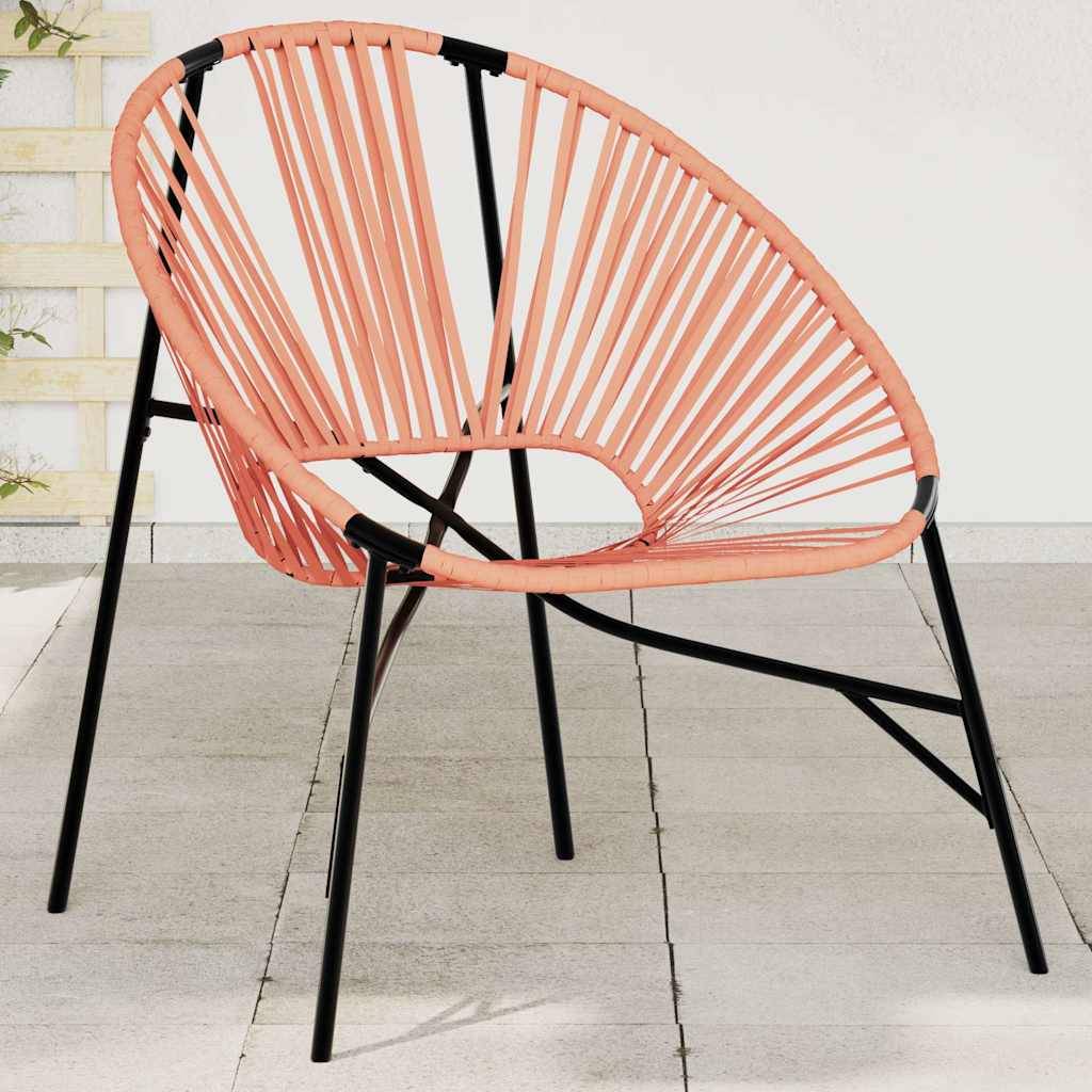 vidaXL Gartenstuhl in Ei-Form Schwarz und Orange Poly Rattan