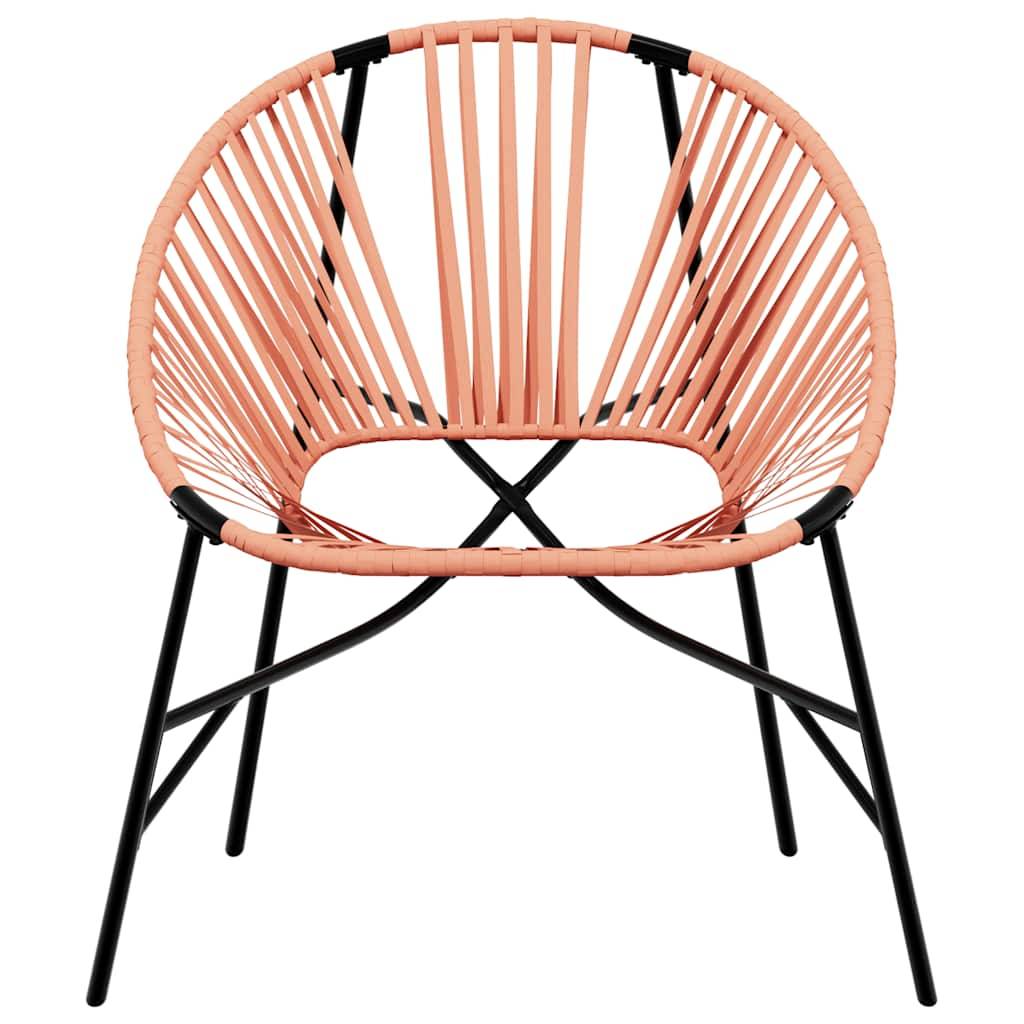vidaXL Gartenstuhl in Ei-Form Schwarz und Orange Poly Rattan