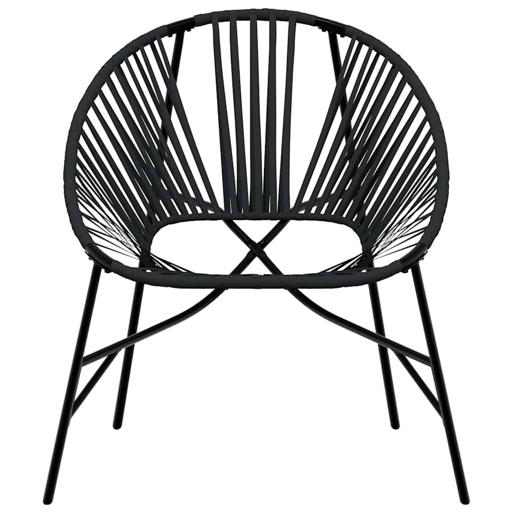 vidaXL Gartenstuhl in Ei-Form Schwarz Poly Rattan