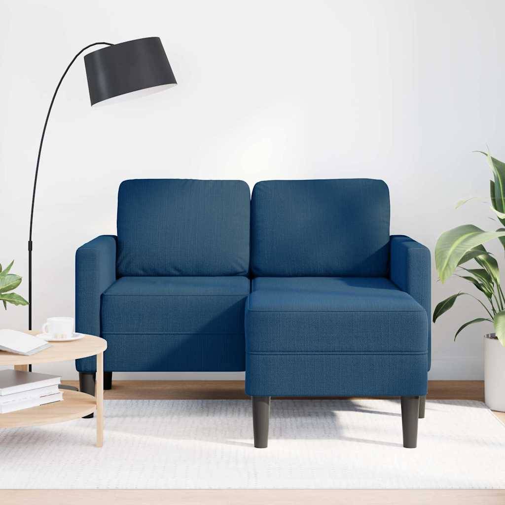 vidaXL 2-Sitzer-Sofa mit Chaiselongue L-Form Blau 125 cm Stoff