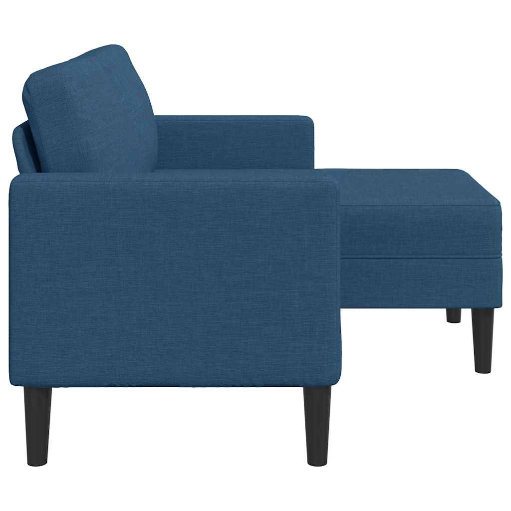 vidaXL 2-Sitzer-Sofa mit Chaiselongue L-Form Blau 125 cm Stoff