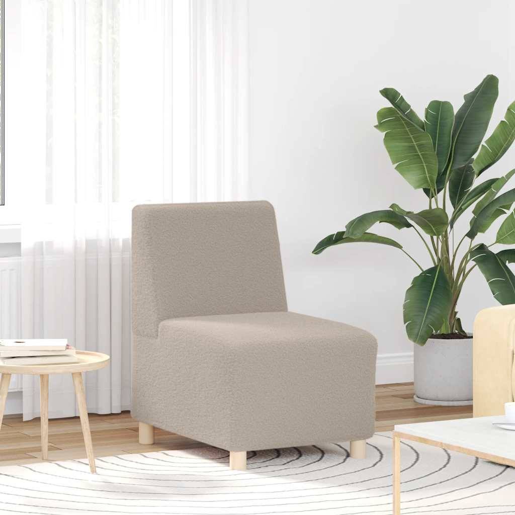 vidaXL Sofa-Stuhl ohne Armlehnen Hellgrau 55 cm Stoff in Lammwolloptik