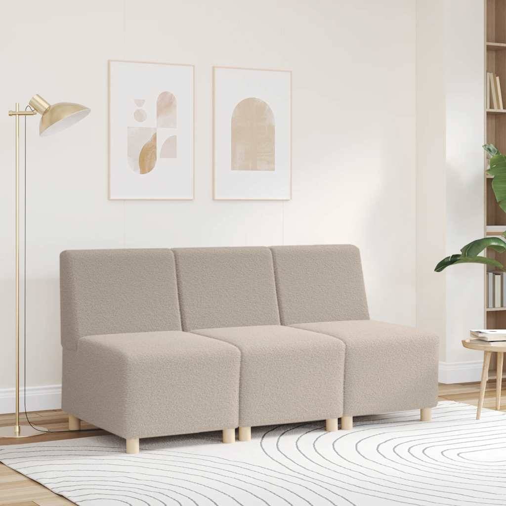 vidaXL Sofa-Stuhl ohne Armlehnen Hellgrau 55 cm Stoff in Lammwolloptik