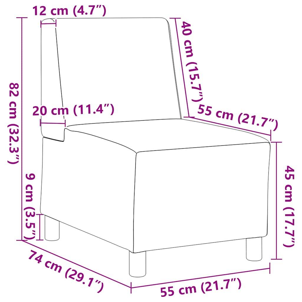 vidaXL Sofa-Stuhl ohne Armlehnen Hellgrau 55 cm Stoff in Lammwolloptik