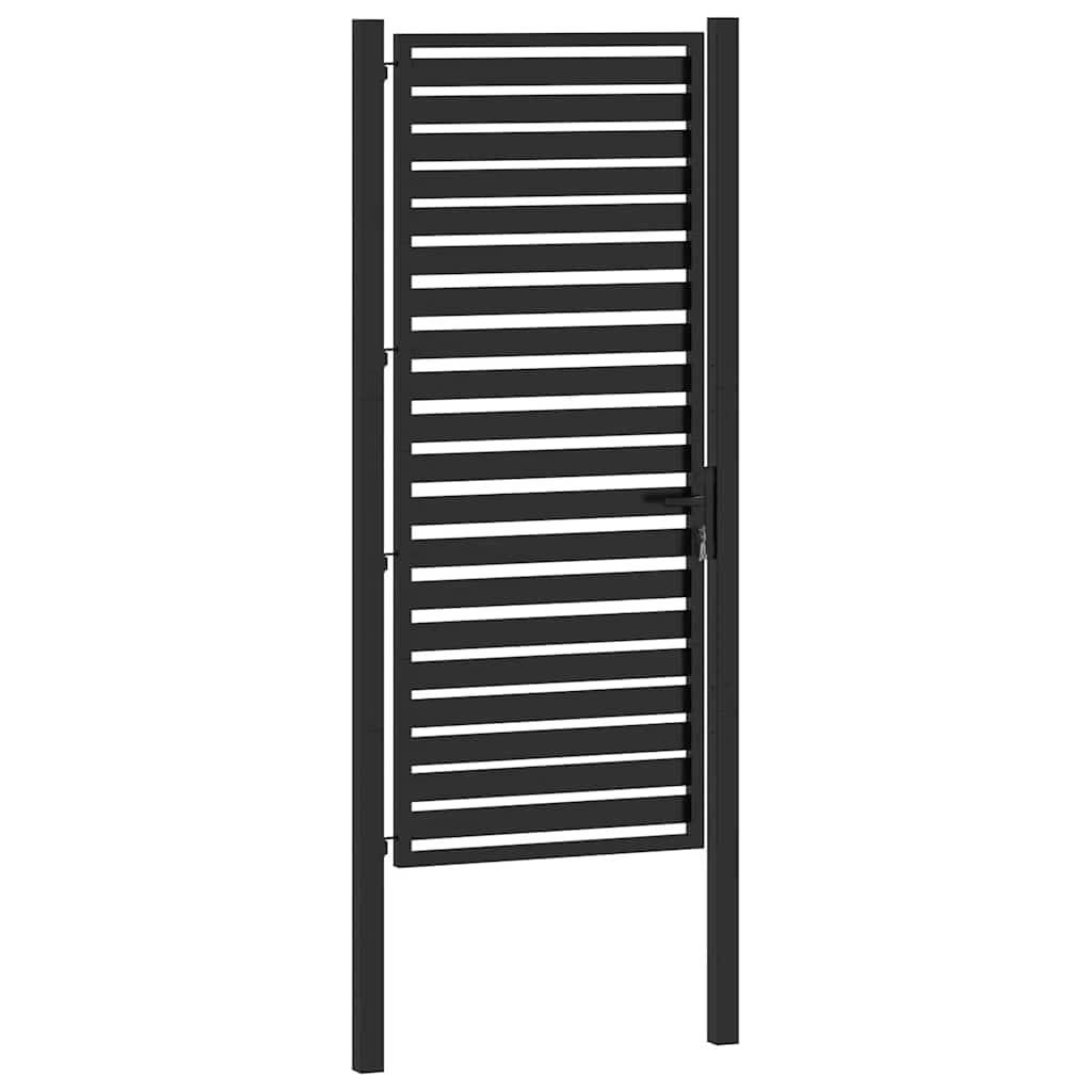 vidaXL Gartentor Abschließbar Schwarz 100x200 cm Aluminium