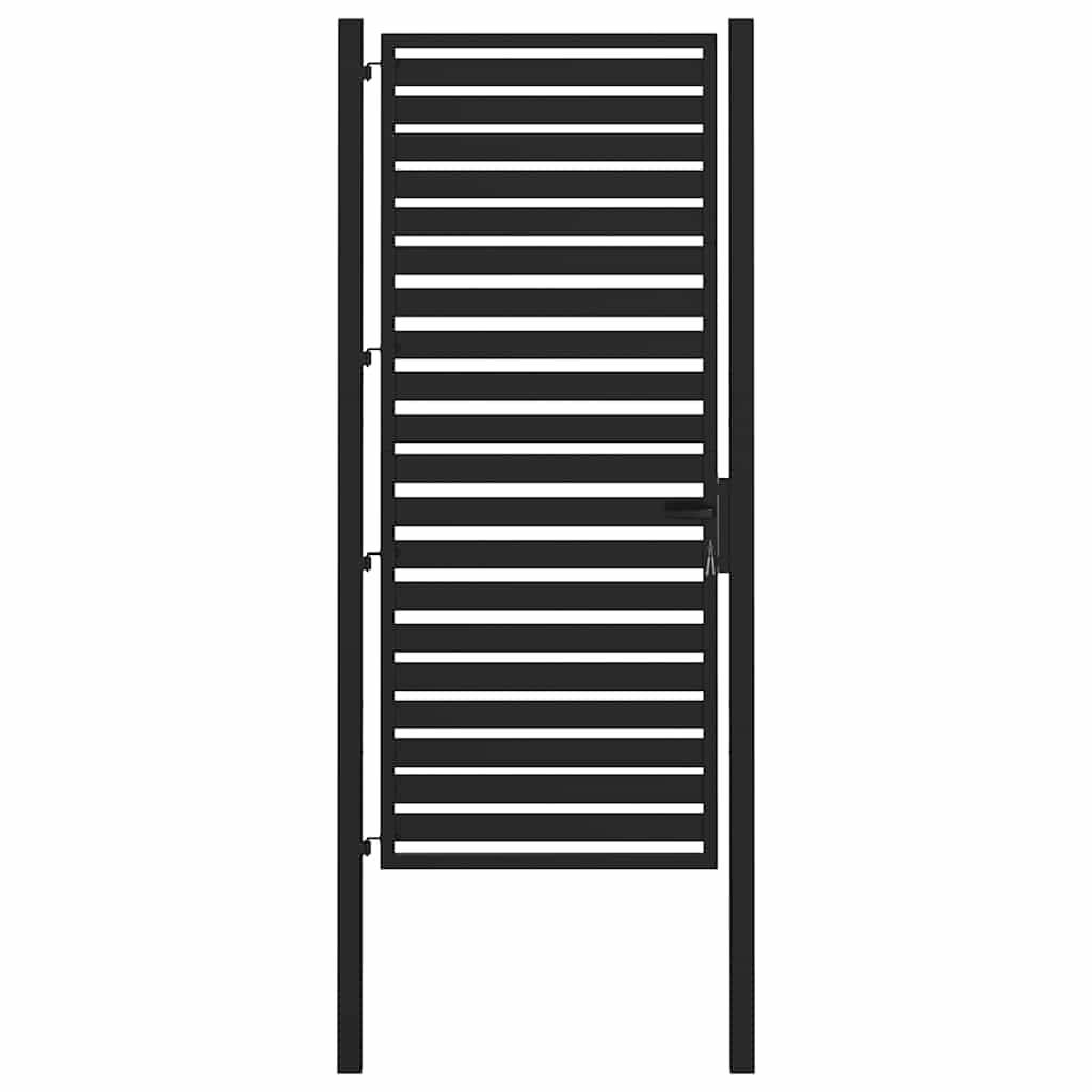 vidaXL Gartentor Abschließbar Schwarz 100x200 cm Aluminium