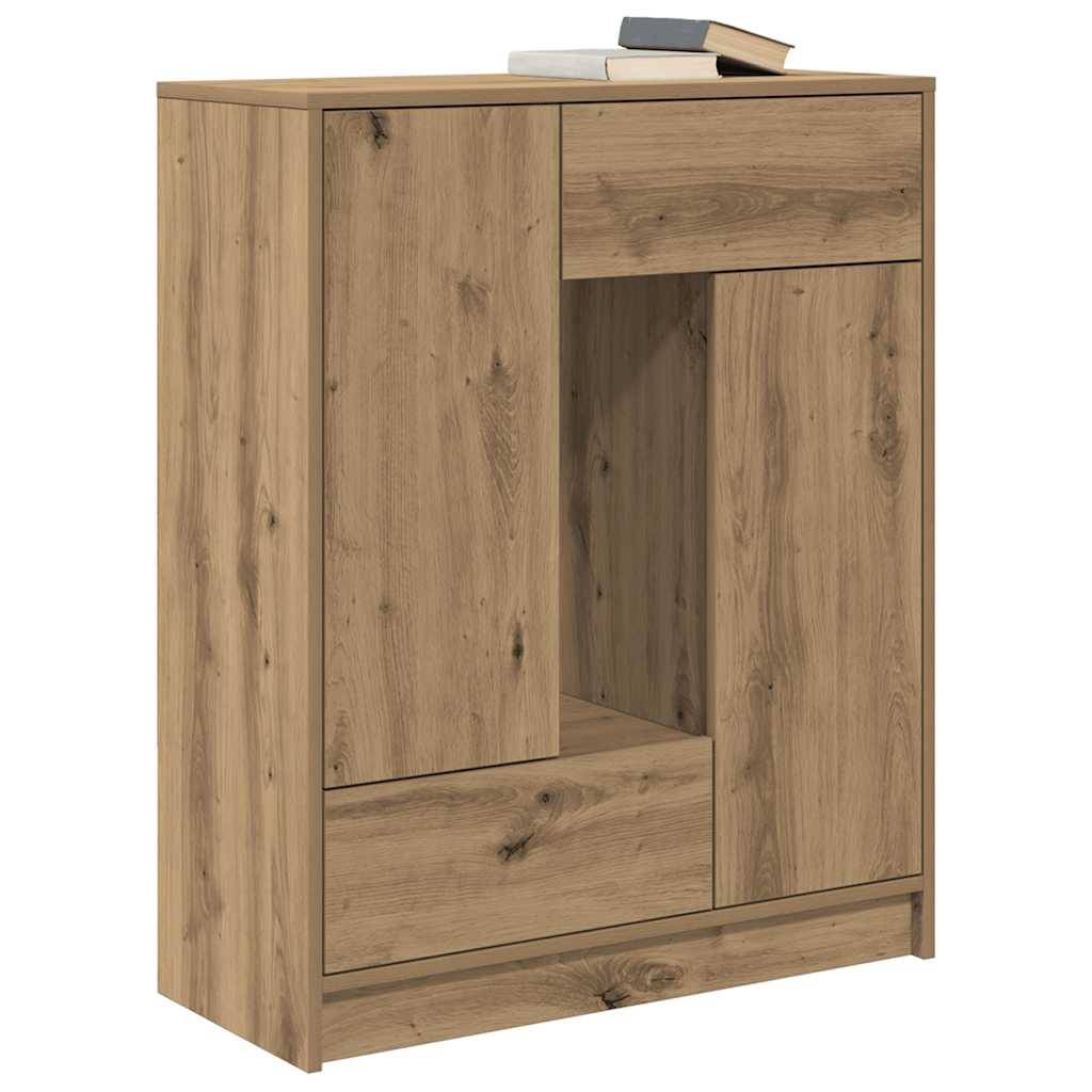 vidaXL Sideboard mit Schubladen und Türen Artisan-Eiche 73x31x90 cm