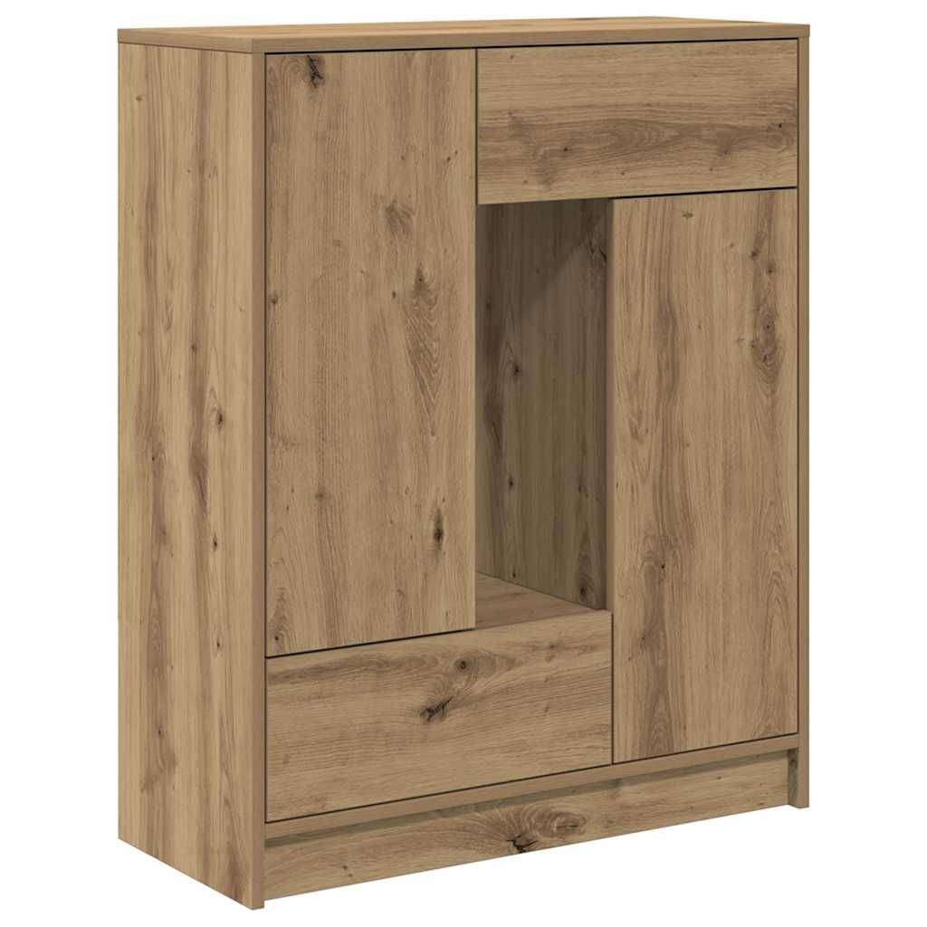 vidaXL Sideboard mit Schubladen und Türen Artisan-Eiche 73x31x90 cm