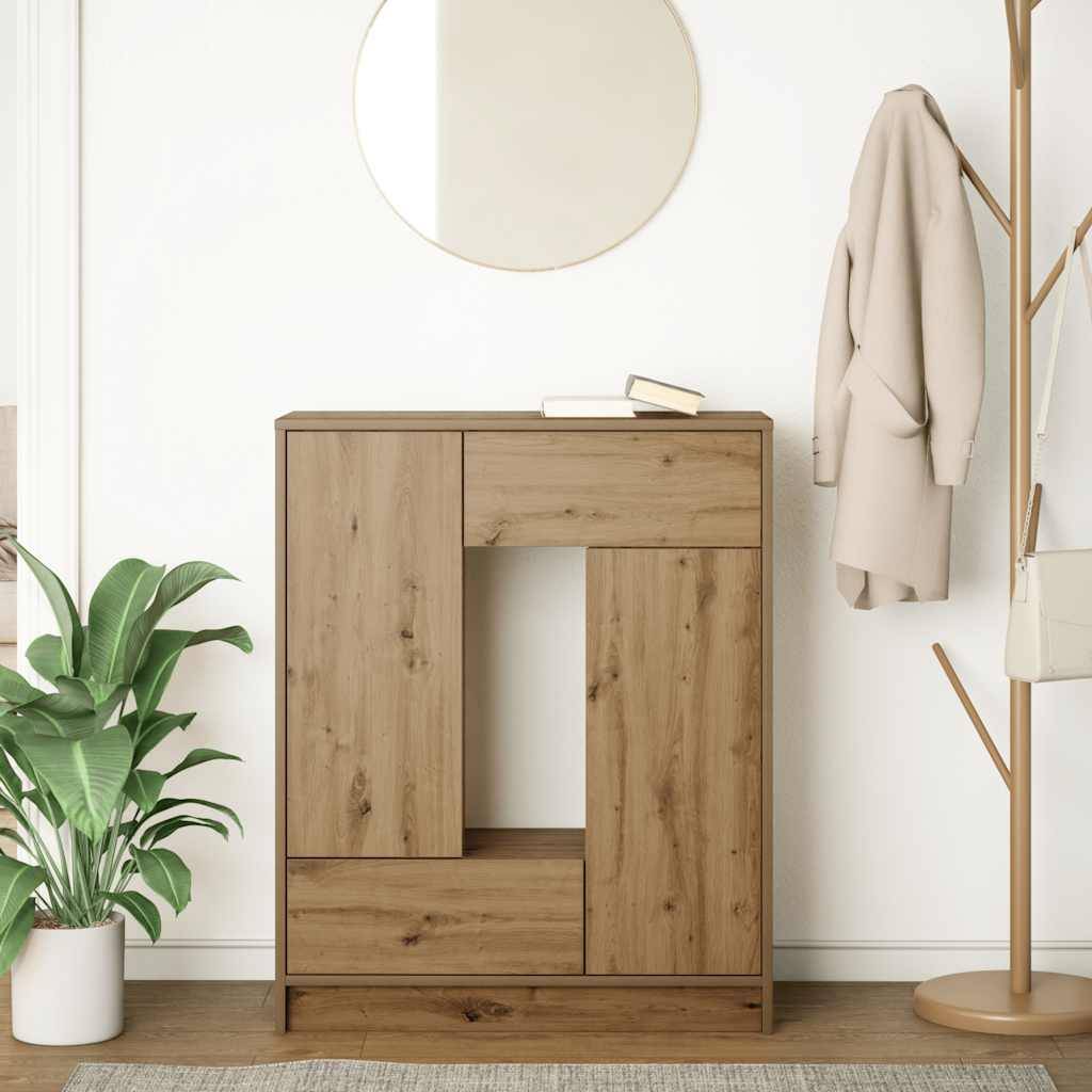 vidaXL Sideboard mit Schubladen und Türen Artisan-Eiche 73x31x90 cm