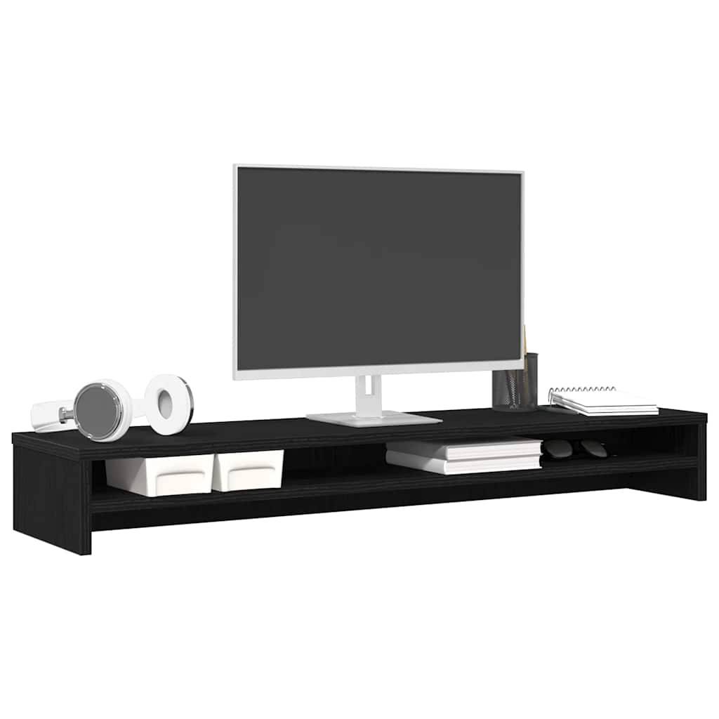 vidaXL Monitorständer Schwarz Eichen-Optik 100x24x13 cm Holzwerkstoff