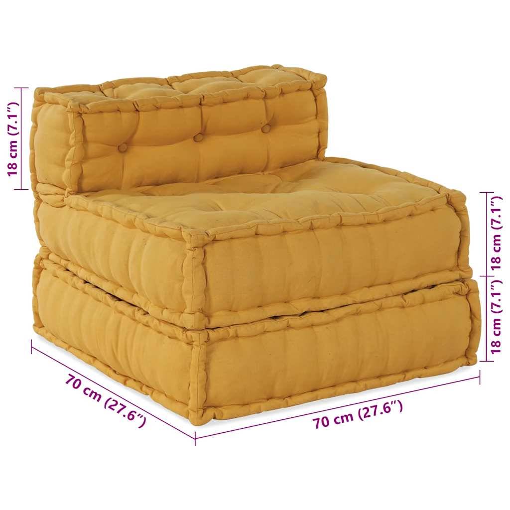 vidaXL Pouf Modular Gelb 70x70x54 cm Stoff