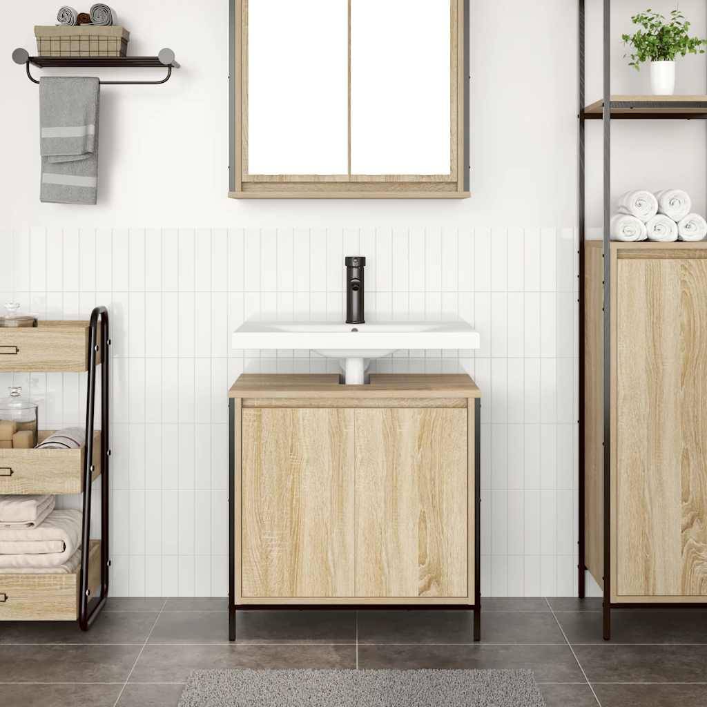 vidaXL Waschbeckenunterschrank Sonoma-Eiche 60x34,5x60 cm