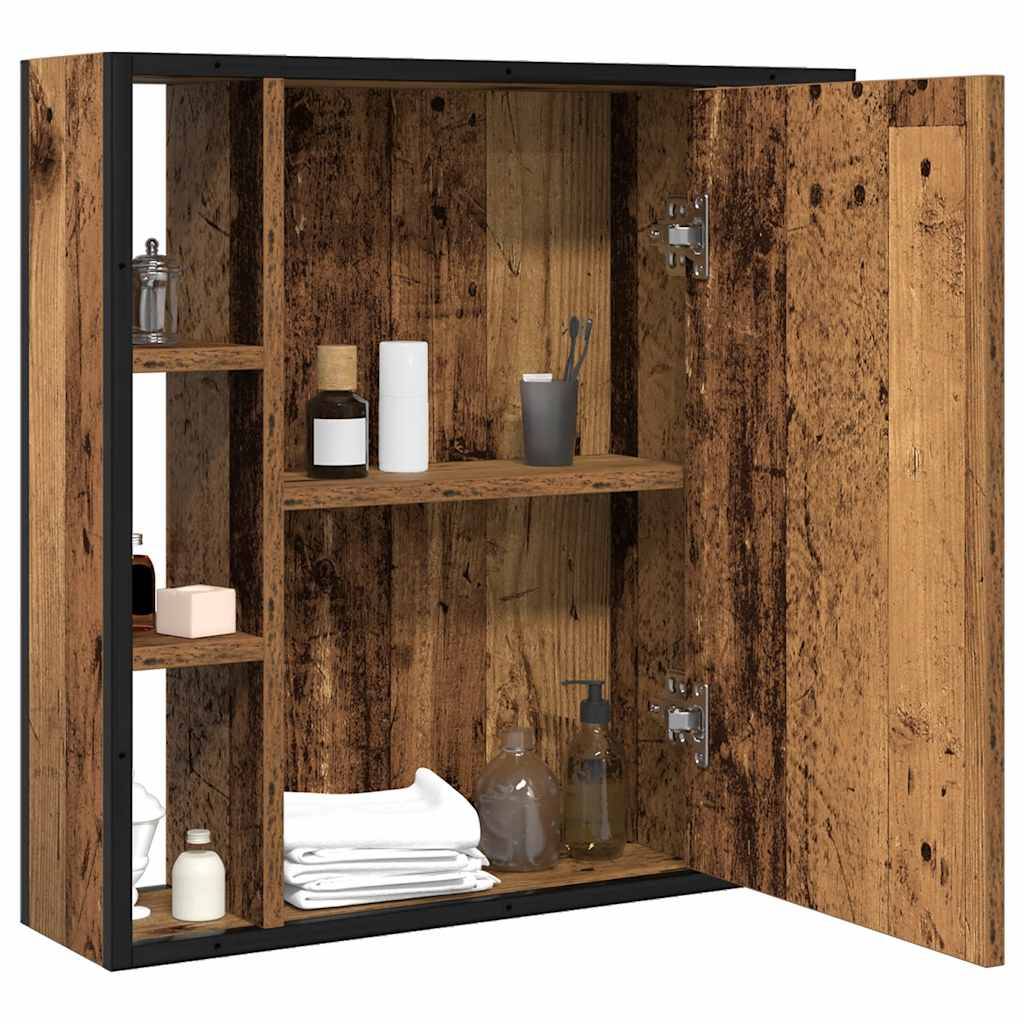 vidaXL Bad-Spiegelschrank Altholz-Optik 60x16x60 cm Holzwerkstoff