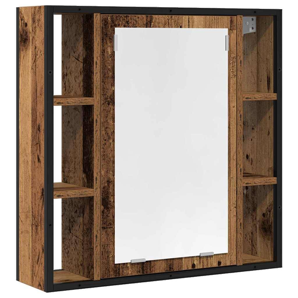 vidaXL Bad-Spiegelschrank Altholz-Optik 60x16x60 cm Holzwerkstoff
