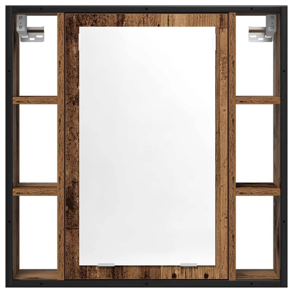 vidaXL Bad-Spiegelschrank Altholz-Optik 60x16x60 cm Holzwerkstoff