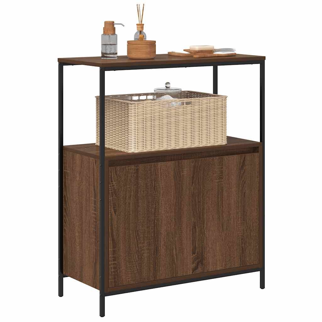 vidaXL Badschrank mit Regalen Braun Eichen-Optik 76,5x35x95 cm