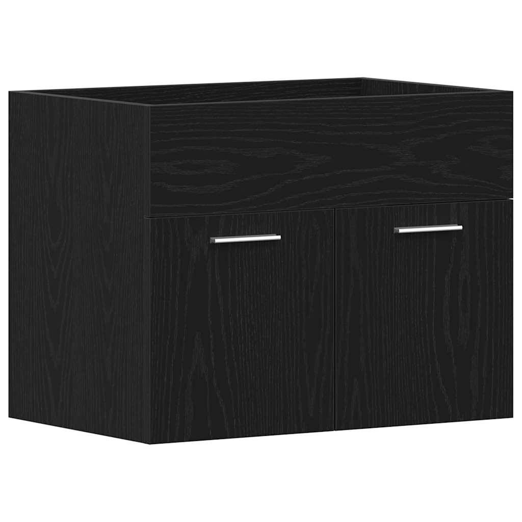 vidaXL Waschbeckenunterschrank Schwarz Eichen-Optik 60x38,5x46 cm