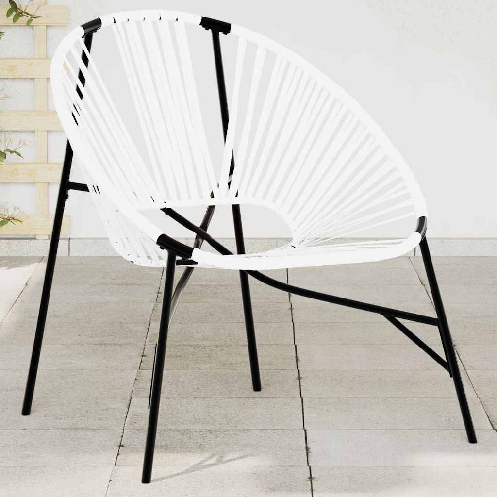 vidaXL Gartenstuhl in Ei-Form Schwarz und Weiß Poly Rattan