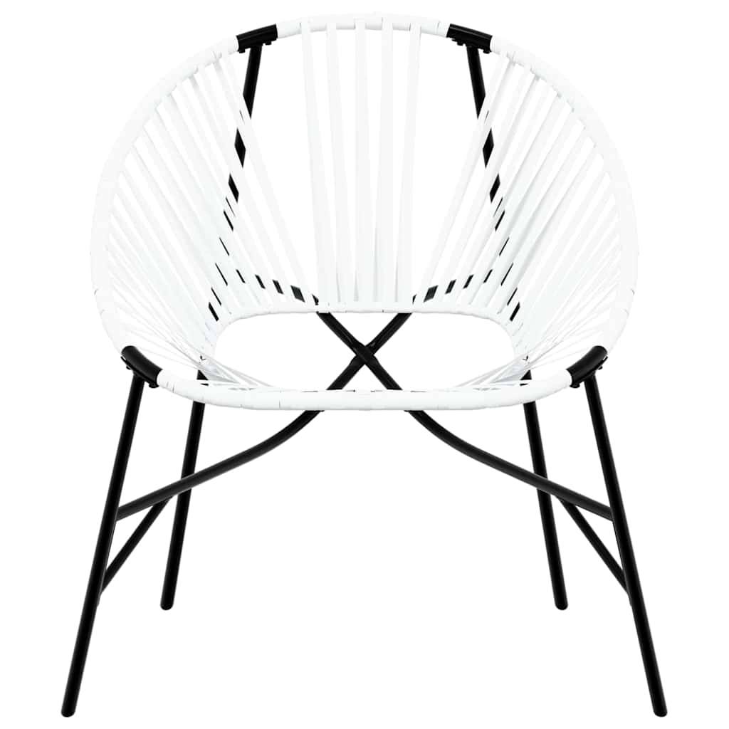 vidaXL Gartenstuhl in Ei-Form Schwarz und Weiß Poly Rattan