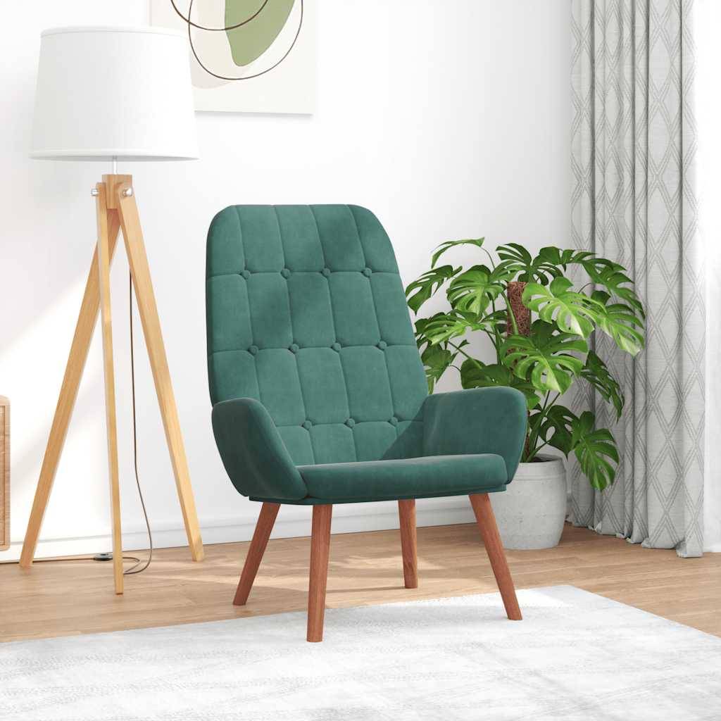 vidaXL Relaxsessel Dunkelgrün Samt