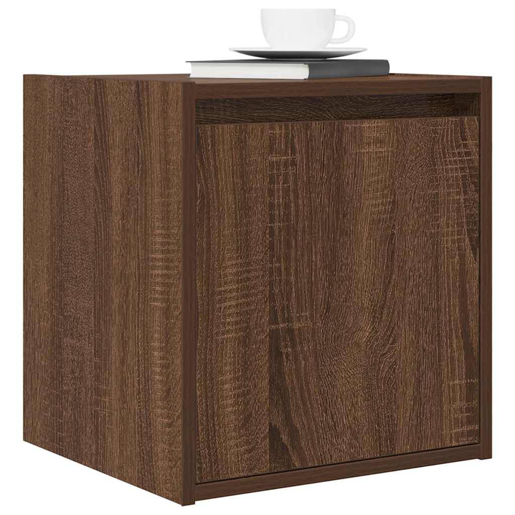 vidaXL Wand-Nachttische 2 Stk. Braun Eichen-Optik 38x34x40 cm